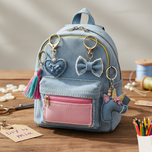 Mini Jeans Keychain For Girls 