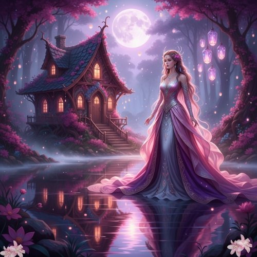 Pink Gown Fantasy Art