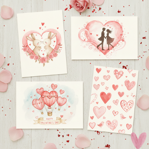 Valentine Watercolor Cards 