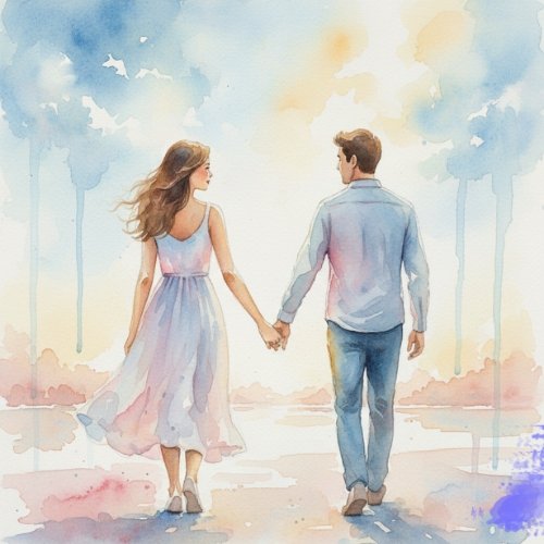 Watercolor Couple Portrait