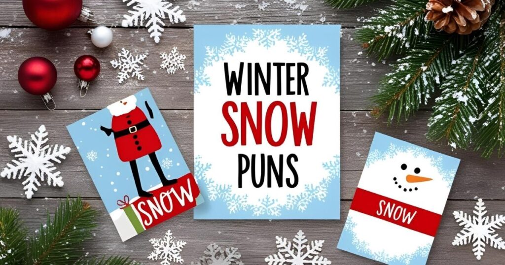 Winter Snow Puns For Christmas Cards