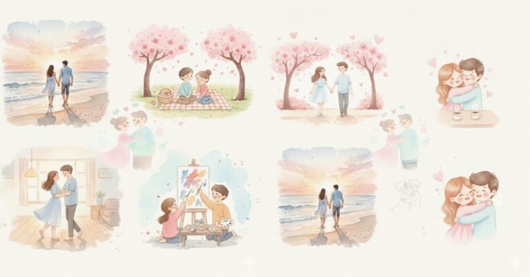 Valentine Watercolor Couple Illustration